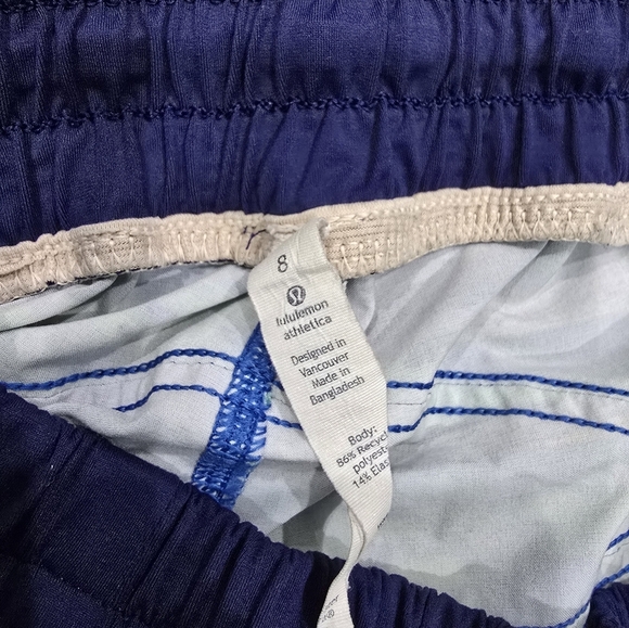 Lululemon Tracker Short III Seven Wonders Multi Hero Blue Size 8 Linning Cut Out - Picture 7 of 7